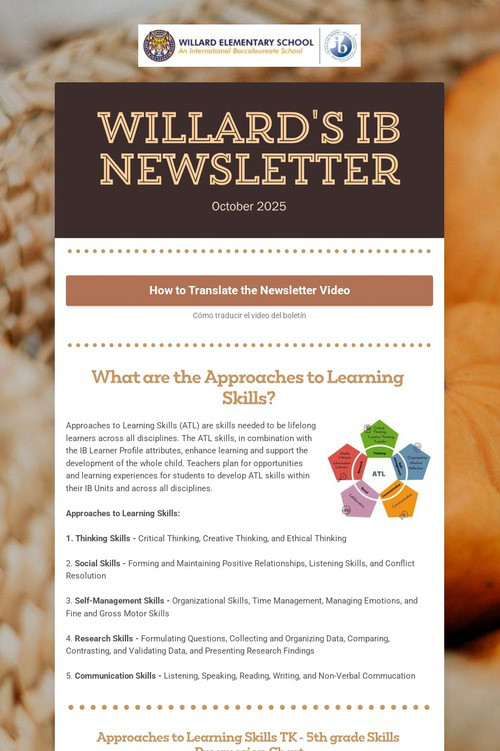 Willard's IB Newsletter