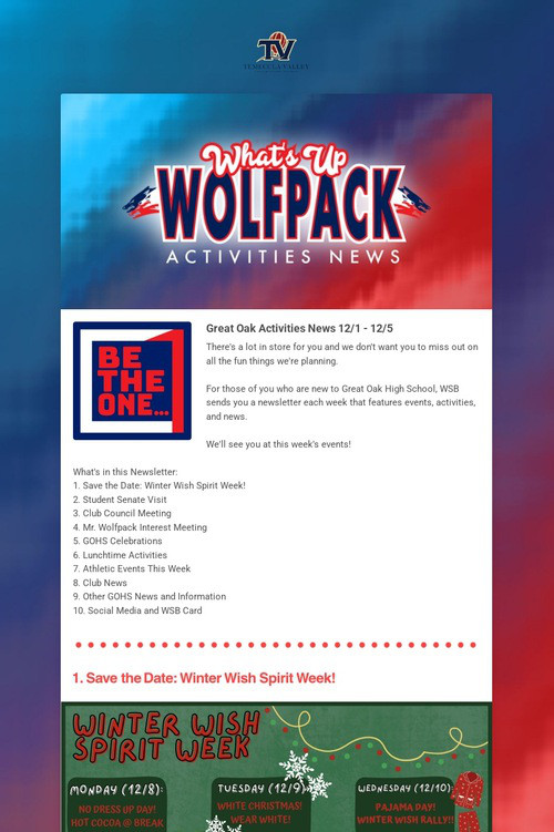 What's Up Wolfpack 12/1 - 12/5