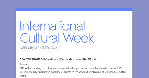 International Cultural Week
