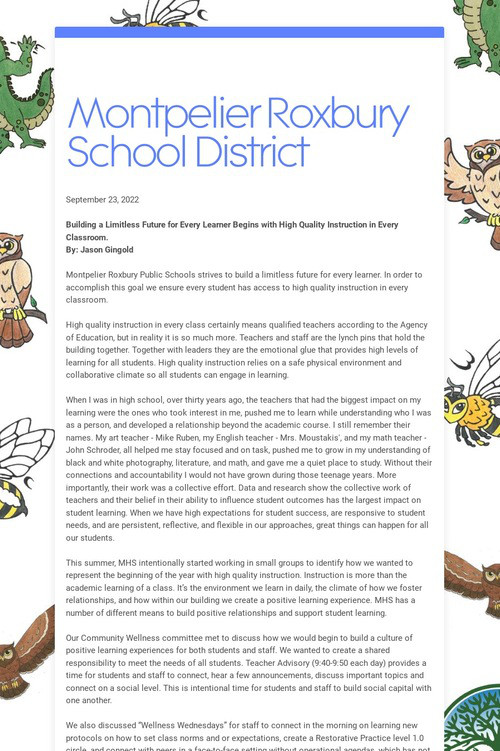 Montpelier Roxbury School District