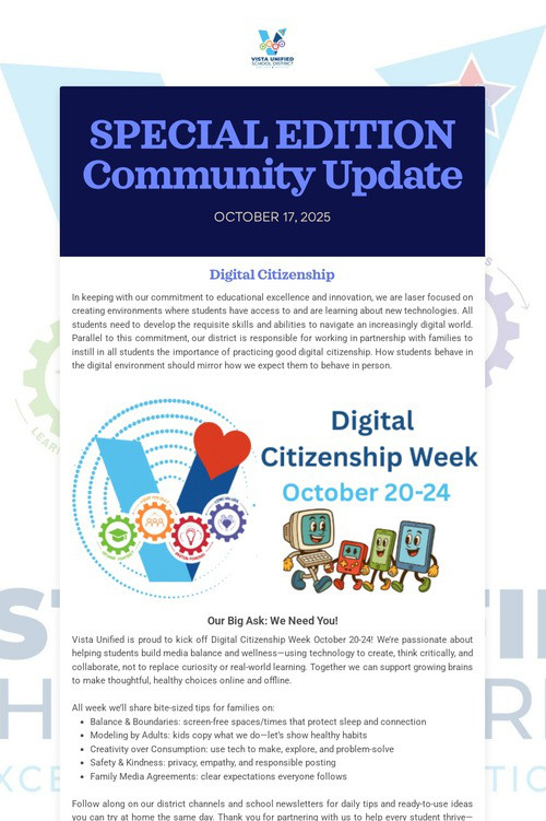 SPECIAL EDITION Community Update