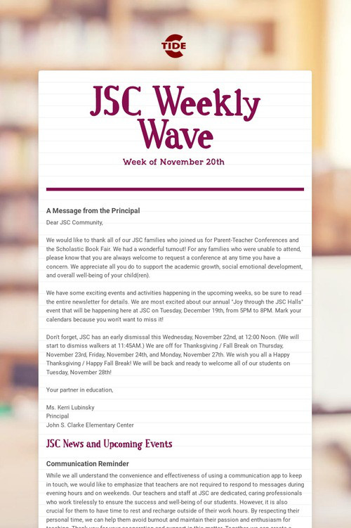 JSC Weekly Wave