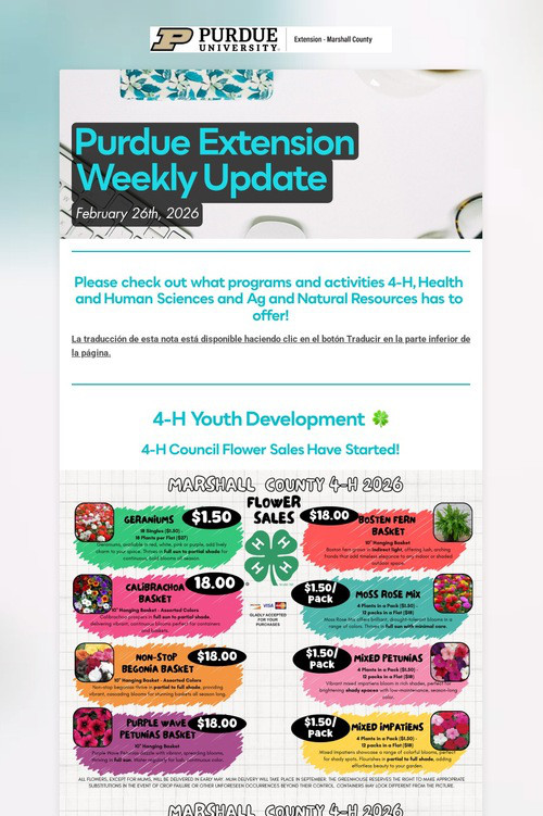 Purdue Extension Weekly Update