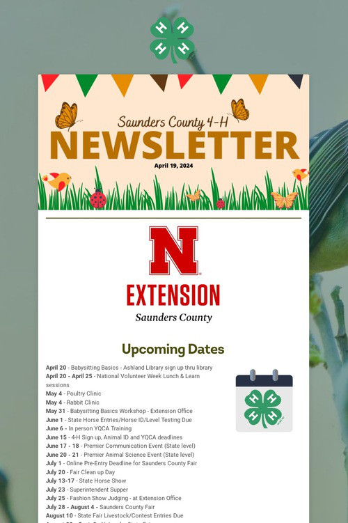 Saunders County 4-H Update