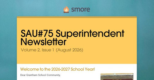 SAU#75 Superintendent Newsletter
