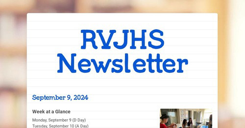 RVJHS Newsletter