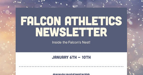 Falcon Athletics Newsletter