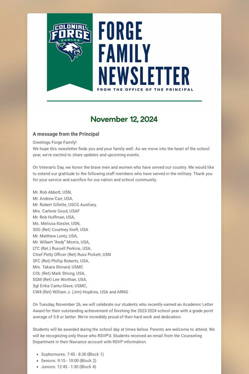 Forge Family Newsletter