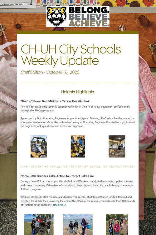 CH-UH City Schools Weekly Update