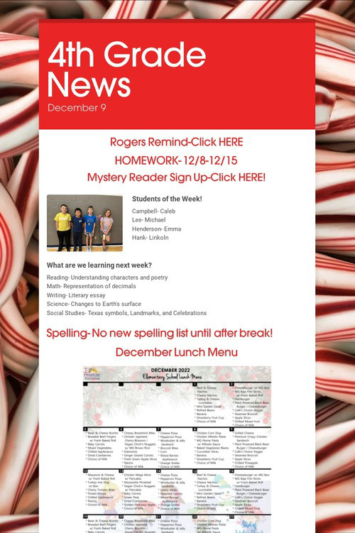 4th Grade News