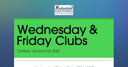 Wednesday & Friday Clubs
