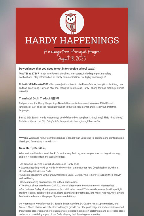 Hardy Happenings