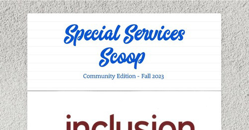 Special Services Scoop