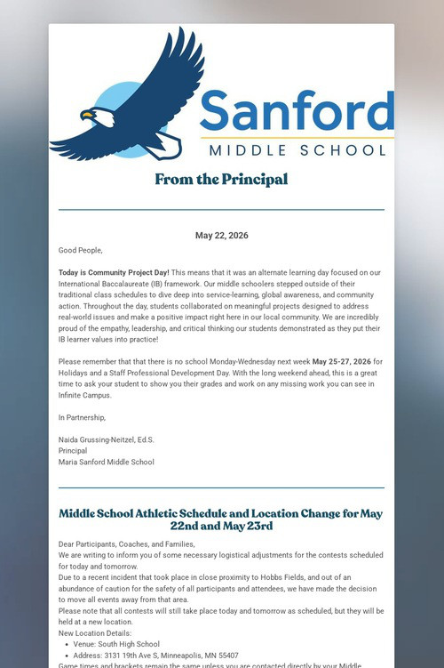 Sanford Family Newsletter Logo