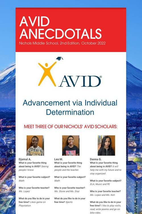 AVID ANECDOTALS