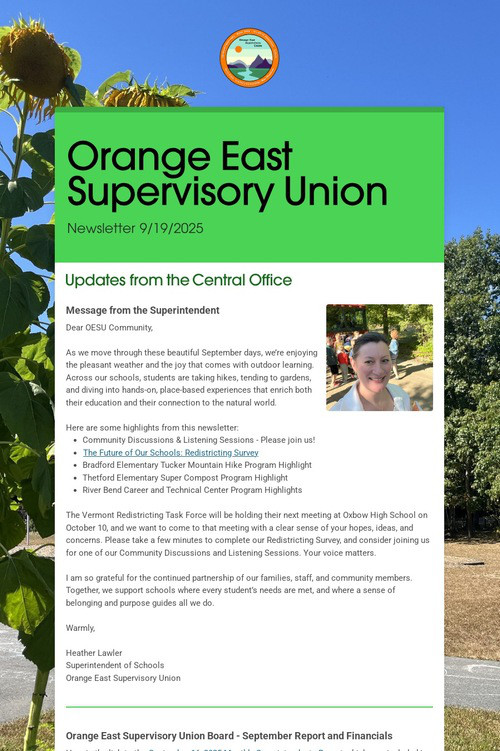 Orange East Supervisory Union