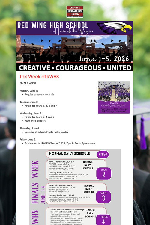RWHS Student Newsletter