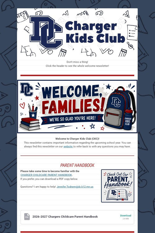 CKC School Year Welcome