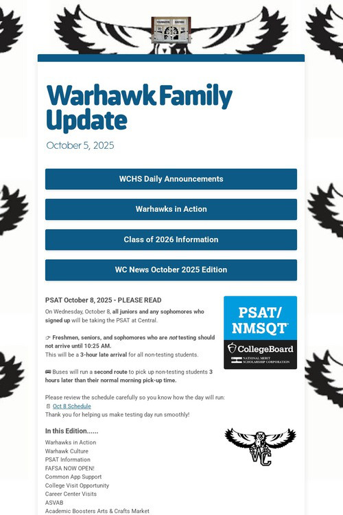Warhawk Family Update