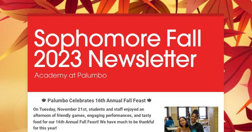 Sophomore Fall 2023 Newsletter