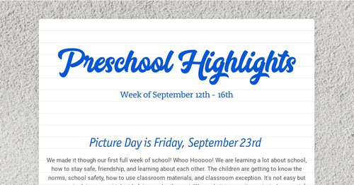Preschool Highlights