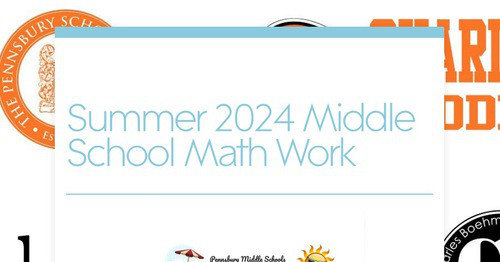 Summer 2024 Middle School Math Work