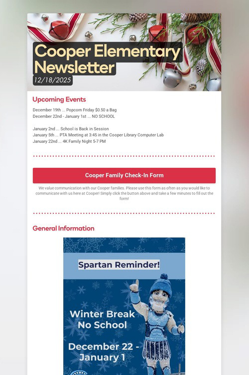 Cooper Elementary Newsletter