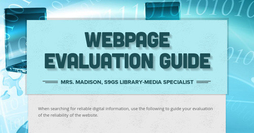Webpage Evaluation Guide