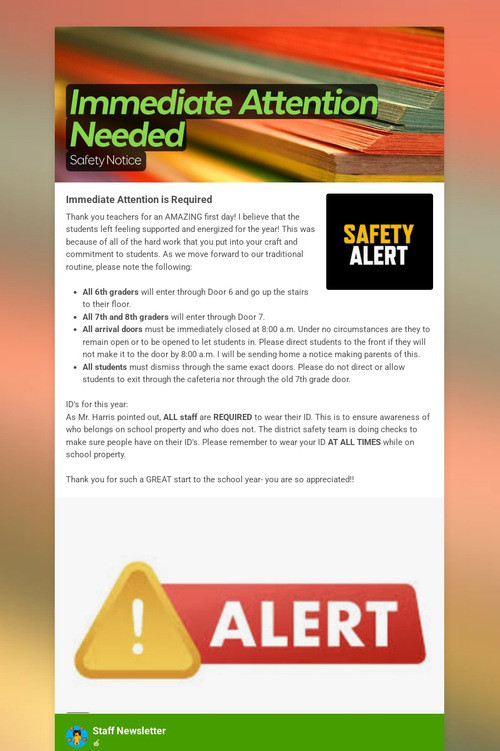 Immediate Attention Needed