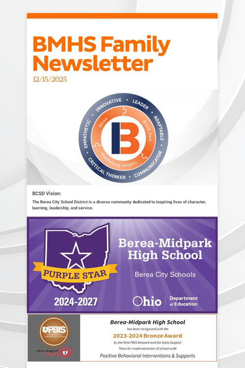 BMHS Family Newsletter