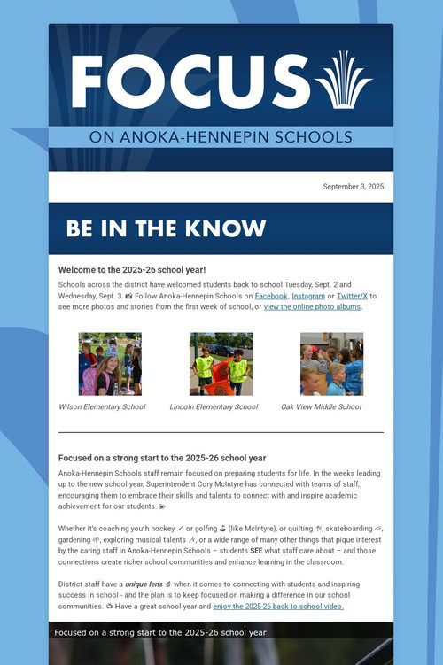 FOCUS on Anoka-Hennepin - September