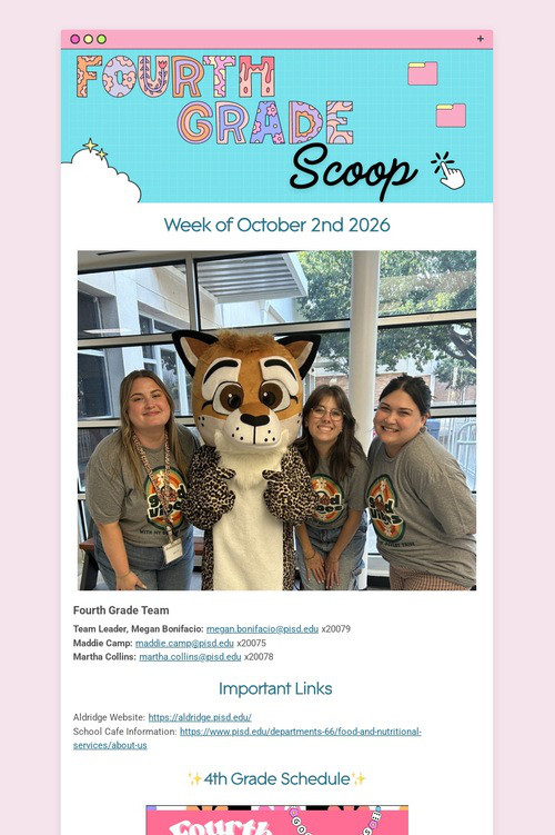4th Grade Weekly Newsletter