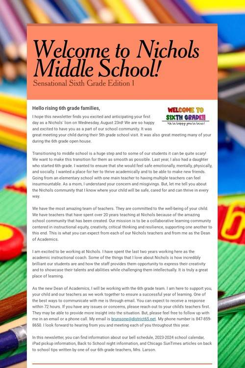 Welcome to Nichols Middle School!