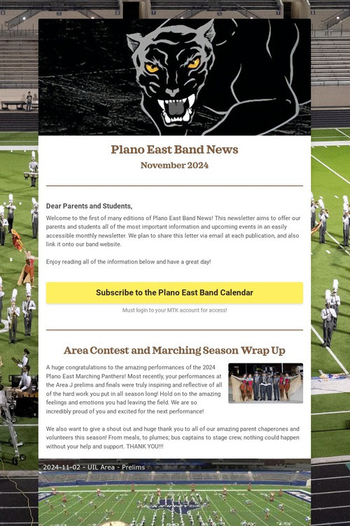 Plano East Band News - November🍂