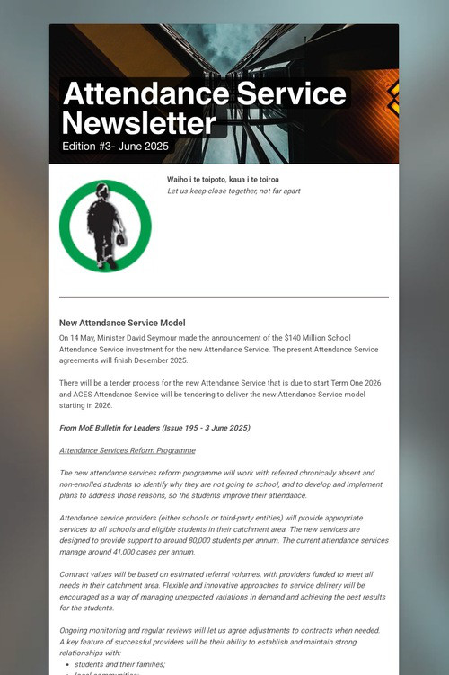 Attendance Service Newsletter