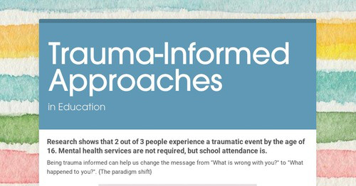 Trauma-Informed Approaches