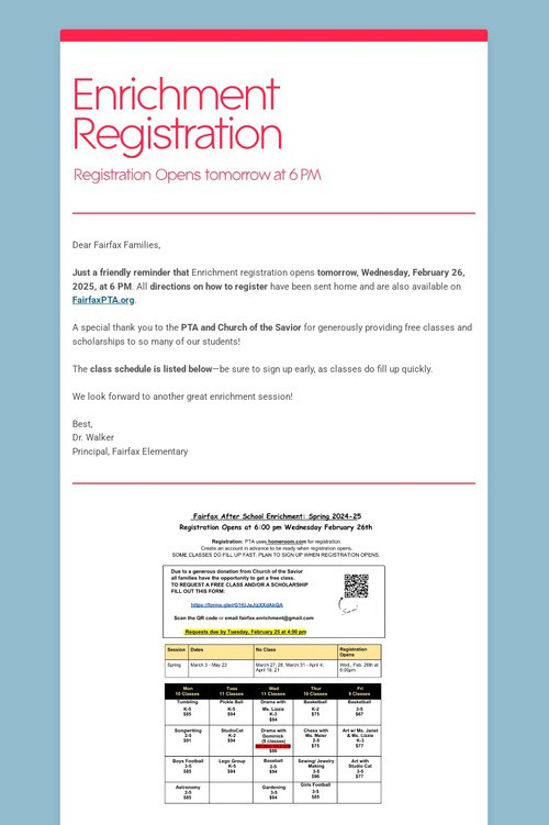 Enrichment Registration