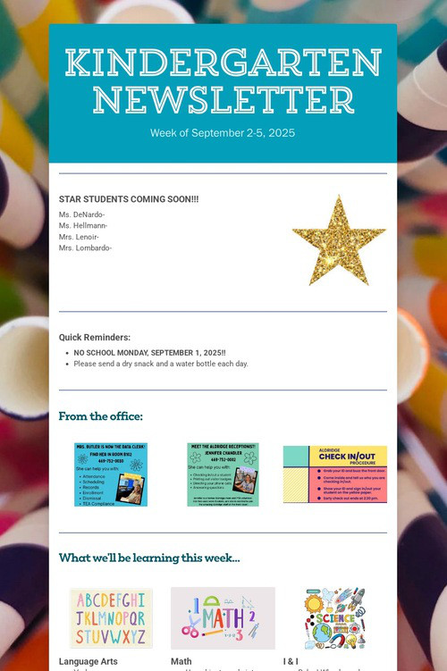 Kindergarten Newsletter