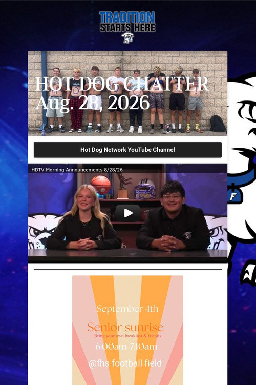 HOT DOG CHATTER Aug. 28, 2026