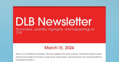 DLB Newsletter