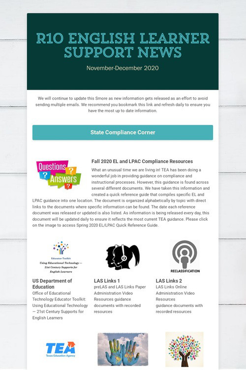 R10 English Learner Support News