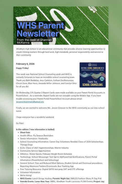 WHS Parent Newsletter