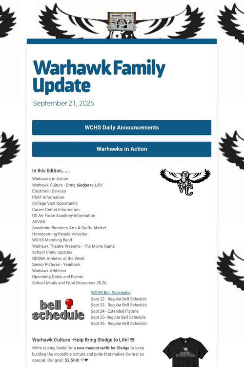 Warhawk Family Update