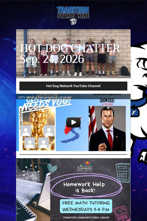 HOT DOG CHATTER Sep. 24, 2026