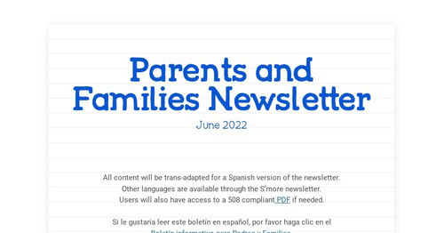 Parents and Families Newsletter