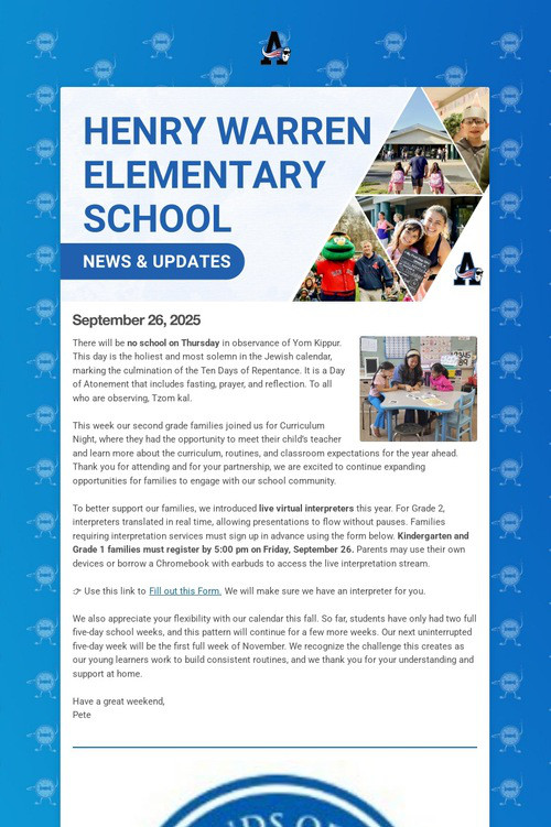 Warren School Weekly Update