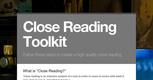 Close Reading Toolkit