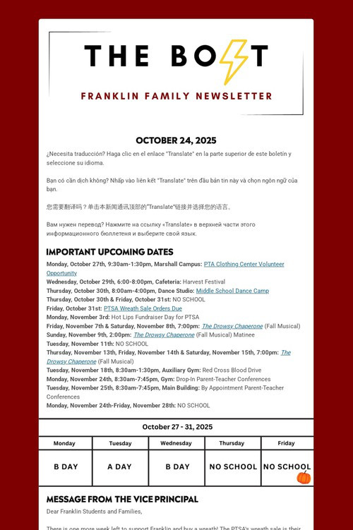 Weekly Family Newsletter