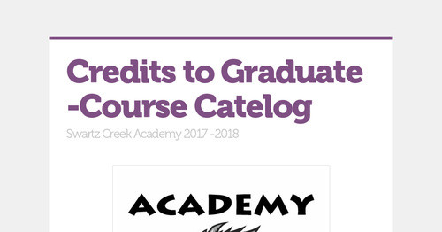 Credits to Graduate -Course Catelog