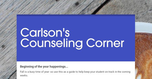 Carlson's Counseling Corner